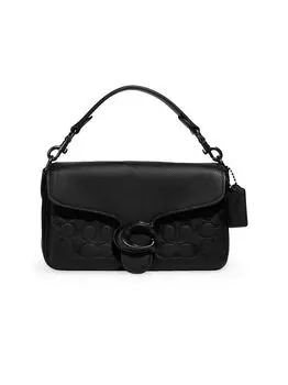 Полосатая сумка через плечо COACH, черный