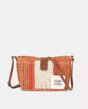 Полосатая сумка через плечо Tintoretto, оранжевый