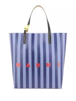 Полосатая сумка-тоут Marni, синий