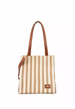 Полосатая сумка-тоут Parigi, бежевый