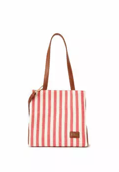 Полосатая сумка-тоут Parigi, красный