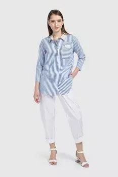 Полосатая свободная рубашка Helmidge, белый