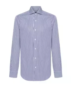 Полосатая темно рубашка Barba, синий