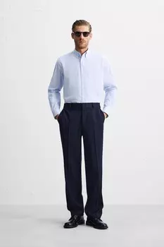 Полосатая текстурная рубашка ZARA, полосатый