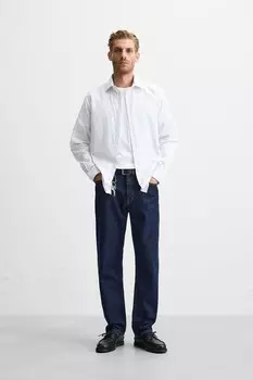 Полосатая текстурная рубашка ZARA, полосатый