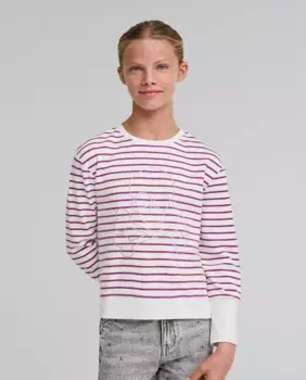 Полосатая толстовка для девочки из хлопка Scalpers, фиолетовый