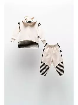 Полосатая толстовка и спортивные штаны с длинным рукавом для мальчиков Moi Noi