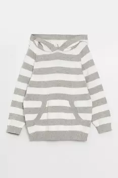 Полосатая толстовка с карманом-кенгуру Lc Waikiki, серый