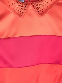 Полосатая толстовка со стразами Mi Mi Sol, красный