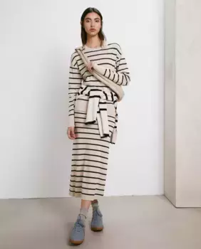Полосатая трикотажная юбка Easy Wear, цвет Crudo