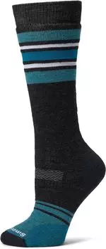 Полосатая трубка для сноуборда с полосками поверх икры Smartwool, цвет Charcoal