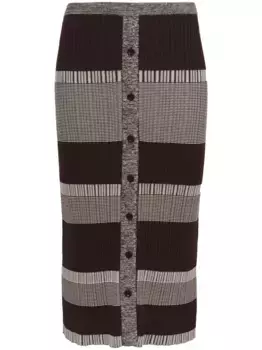 Полосатая юбка миди Proenza Schouler White Label, коричневый