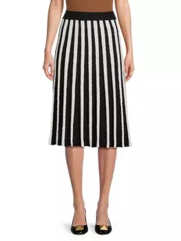 Полосатая юбка-миди Yal New York, черный