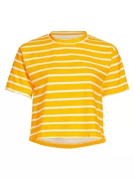 Полосатая укороченная футболка Askk NY