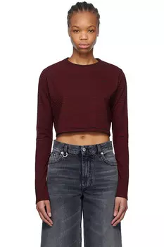 Полосатая укороченная футболка We11Done, черный