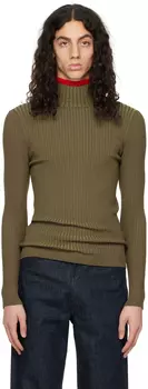 Полосатая водолазка цвета хаки ANDREDAMO