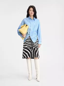 Полосатая жаккардовая рубашка JACQUEMUS The Simon shirt, цвет Jacquard Blue/White