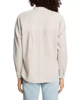 Полосатая женская блузка с воротником-стойкой Esprit, цвет Crudo