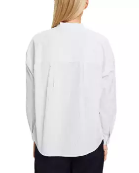 Полосатая женская блузка с воротником-стойкой Esprit, светло-голубой