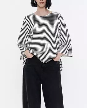 Полосатая женская футболка тупой вязки Bimba Y Lola, черный