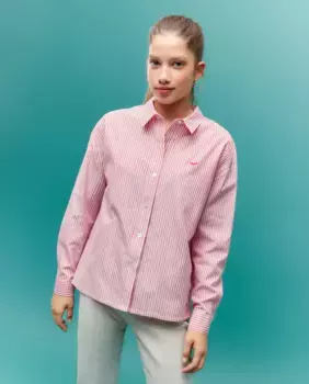 Полосатая женская рубашка с длинным рукавом Green Coast, красный