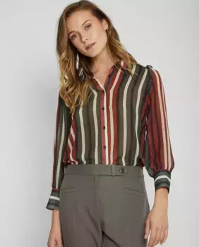 Полосатая женская рубашка с длинным рукавом Trucco, мультиколор