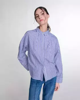 Полосатая женская рубашка со стразами Maje, мультиколор