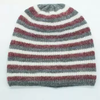 ПОЛОСАТАЯ ШАПОЧКА Portolano, цвет grey/wine