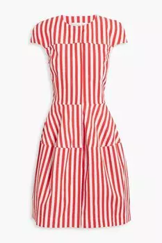 Полосатое хлопковое платье OSCAR DE LA RENTA, красный