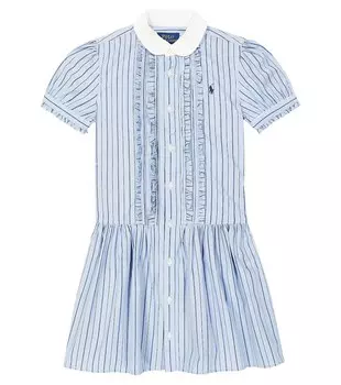Полосатое хлопковое платье Polo Ralph Lauren, мультиколор