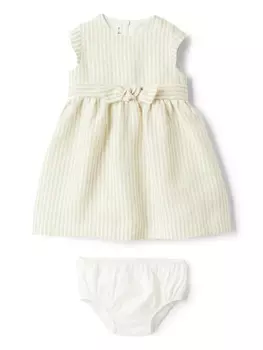 Полосатое льняное платье Il Gufo, нейтральный