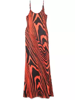 Полосатое макси-платье David Koma, красный