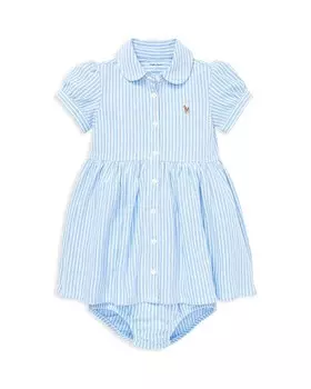 Полосатое оксфордское платье и комплект шароваров для девочек Ralph Lauren – для малышей, синий