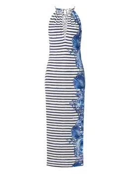 Полосатое платье Alberta Ferretti, черный