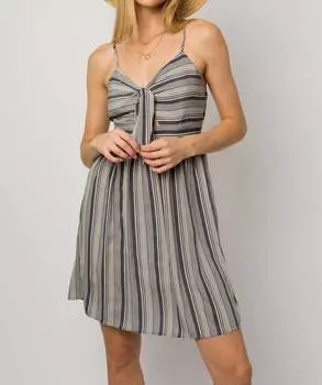 Полосатое платье без рукавов Mullan в цвете уголь/слоновая кость GILLI