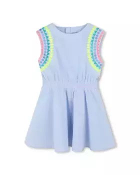 Полосатое платье для девочки с эластичной талией Billieblush, синий