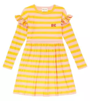 Полосатое платье из джерси в рубчик Bobo Choses, разноцветный