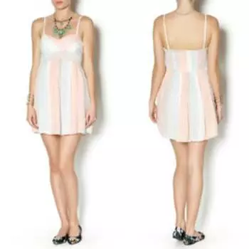 Полосатое платье из мешковины в цвете Multi Free People