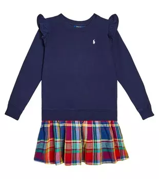 Полосатое платье из смесового хлопка Polo Ralph Lauren Kids, мультиколор