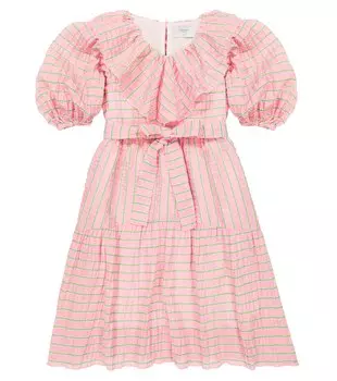 Полосатое платье из жатого хлопка Paade Mode, розовый