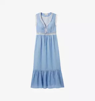 Полосатое платье макси из рами с кружевной отделкой Claudie Pierlot, цвет divers