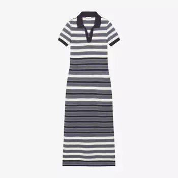 Полосатое платье миди из хлопка и кашемира Claudie Pierlot, цвет divers