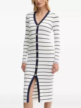 Полосатое платье миди на пуговицах GUESS USA, белый