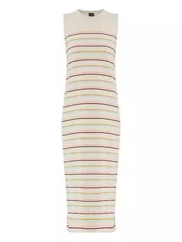 Полосатое платье миди PS Paul Smith, нейтральный
