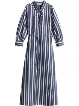 Полосатое платье миди Woolrich, синий