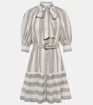 Полосатое платье миди Zimmermann, синий