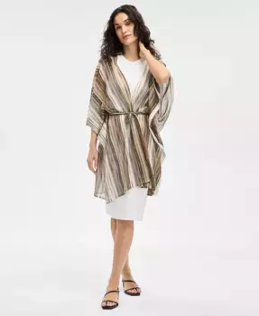 Полосатое платье-накидка Zig Zag I.N.C. International Concepts, коричневый