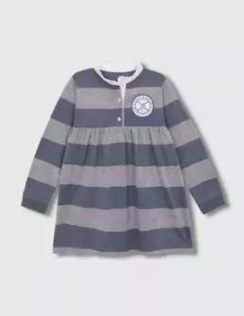 Полосатое платье-поло для девочки Gocco, синий