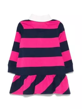 Полосатое платье-поло Ralph Lauren Kids, синий