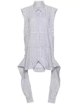 Полосатое платье-рубашка Upside Down Viktor & Rolf, белый